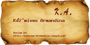 Kőmives Armandina névjegykártya